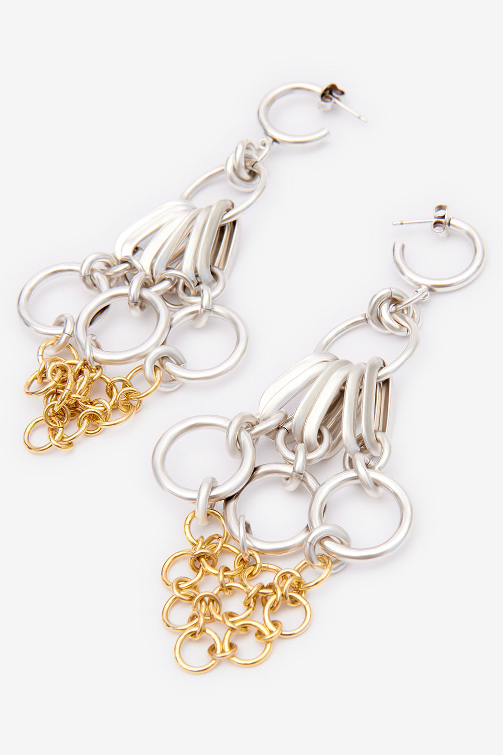 Awar long earrings - Silver-gold - Woman - 3