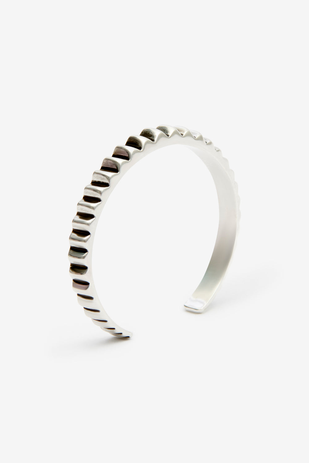 Bracciale rigido leny man in ottone - Argento - Man - 3