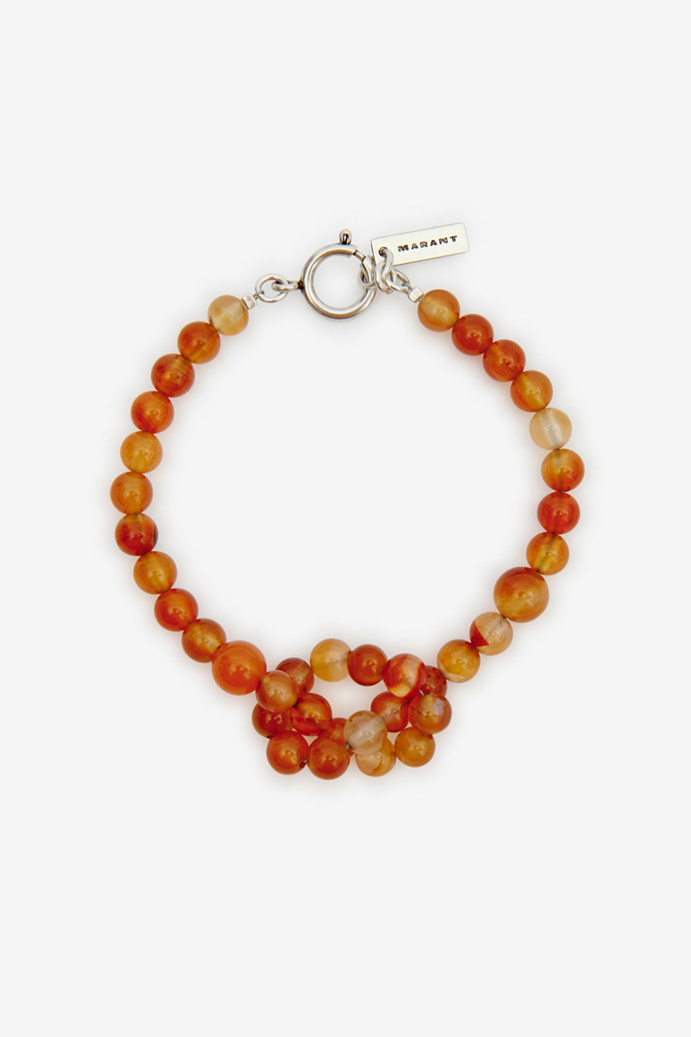 Pulsera de cuentas de piedra noah - Poppy orange-silver - Man - 1