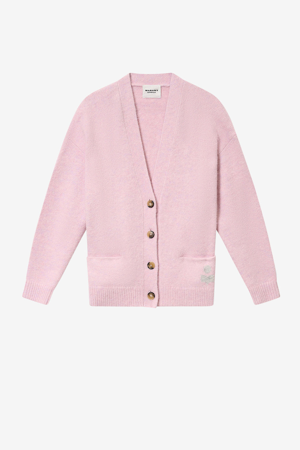 Strickjacke aus alpaka mit logo eborah - Mauve - Woman