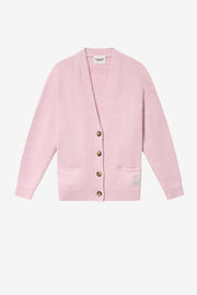 Strickjacke aus alpaka mit logo eborah - Mauve - Woman