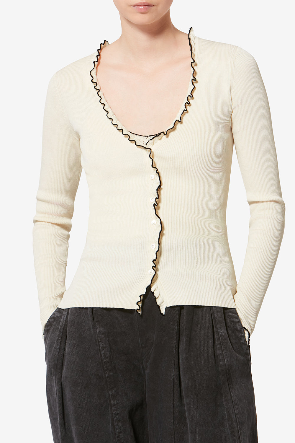 Izae cotton cardigan - Ecru - Woman - 4