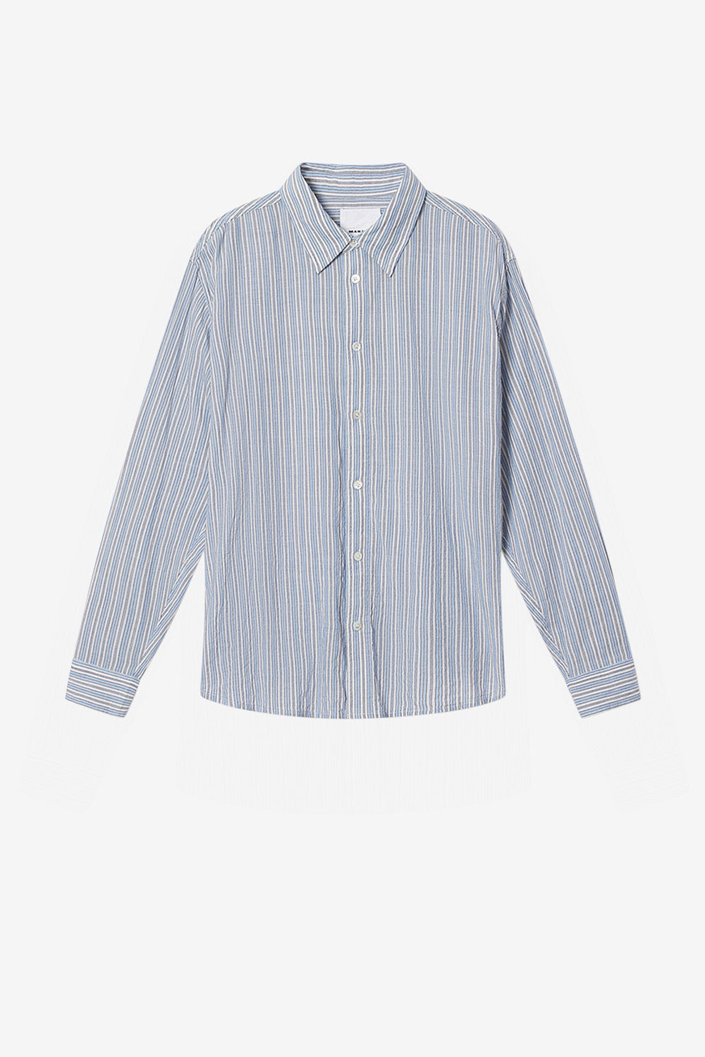 Camicia a righe waffle cybilio - Blu - Man - 1