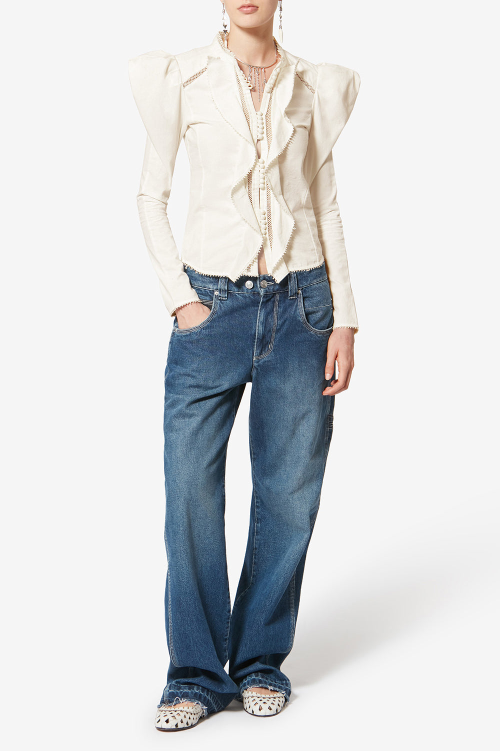 Camisa calina de algodón - Blanco - Woman