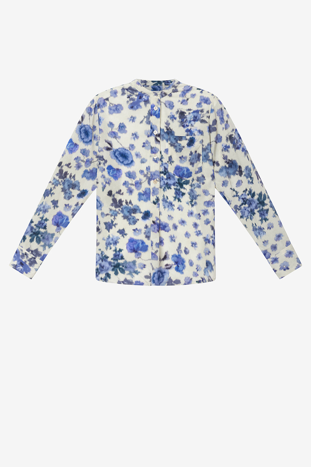 Blusa rusak in seta con rose stampate - Blu - Woman - 1