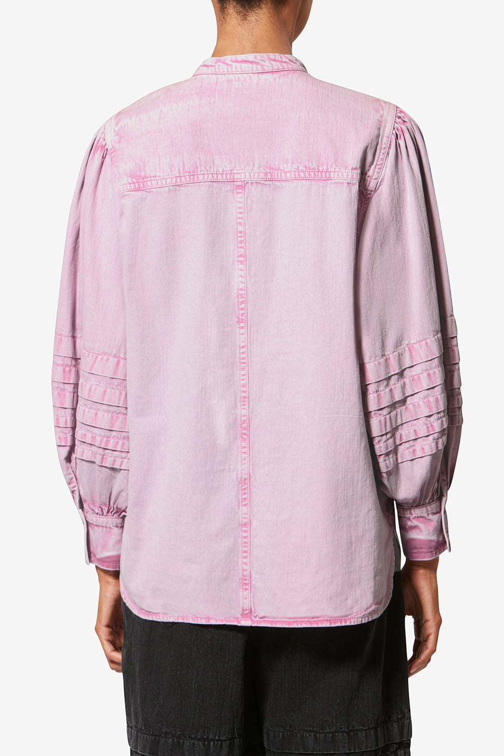 Camicia in chambray délavé mileda - Rosa - Woman - 5