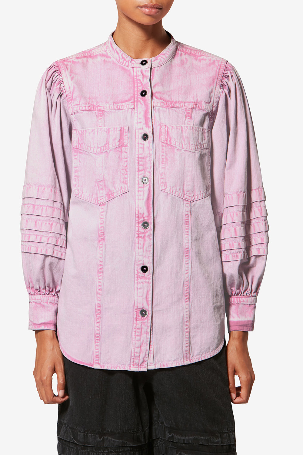 Camicia in chambray délavé mileda - Rosa - Woman - 4