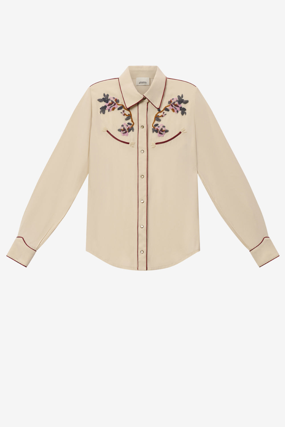 Yzea western beaded cady shirt - Ecru - Woman - 1