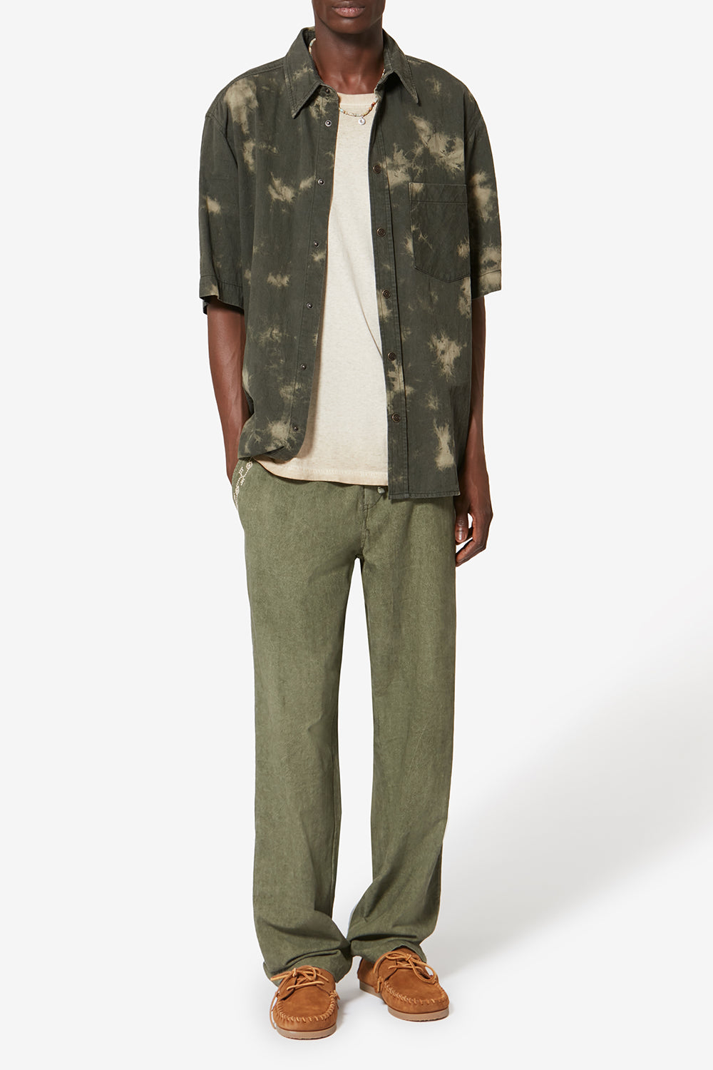 Camisa de chambray acolchada tabilio - Light khaki - Man - 2