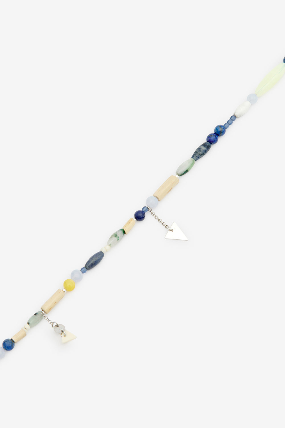 Collier yulian en pierre, bois et pendentifs - Bleu-argenté - Man - 3