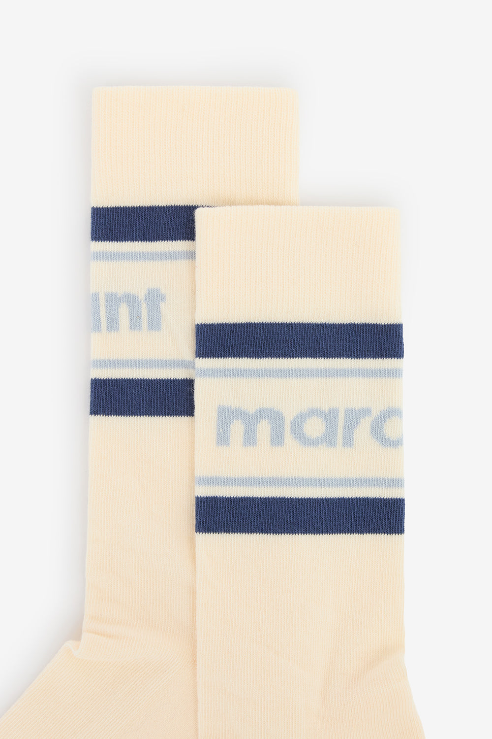 Donna ストライプ柄 ミドル丈 スポーティソックス - Ecru and blue - Woman - 2