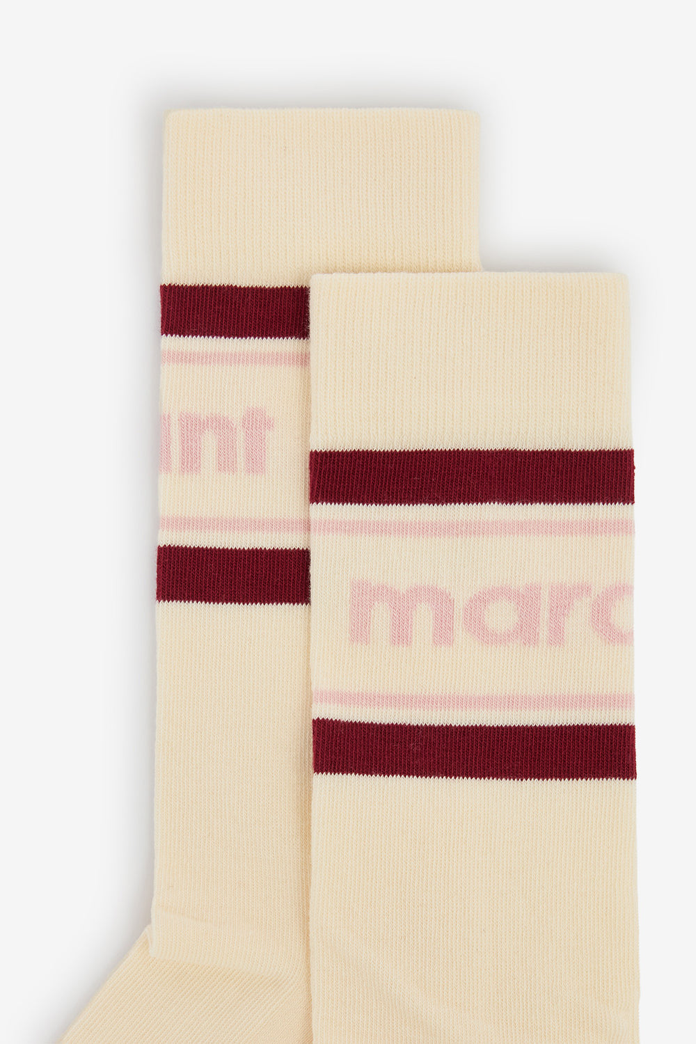 Donna ストライプ柄 ミドル丈 スポーティソックス - Ecru and red - Woman - 2