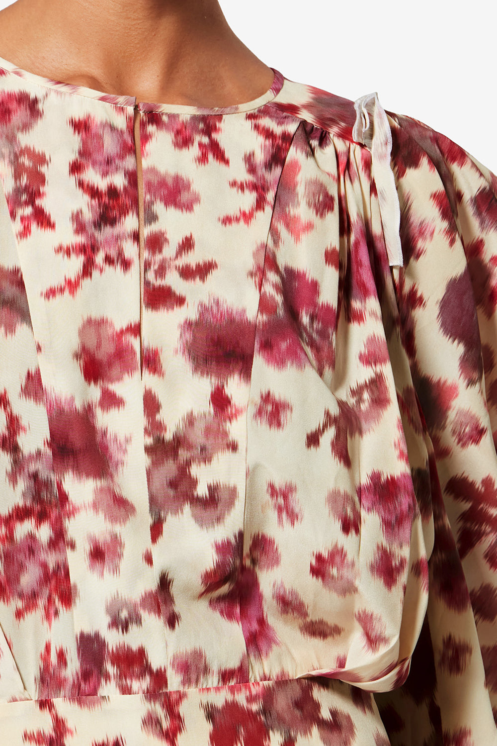 Top corto stampato in seta stretch zarga - Rosa - Woman - 3