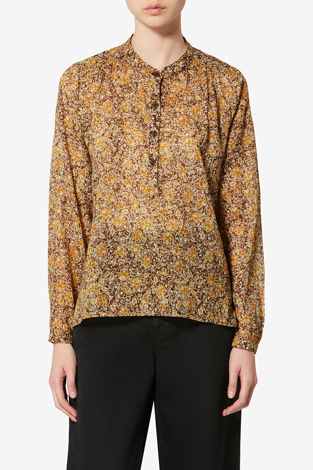 Blusa de voile de algodón orgánico maria - Caqui - Woman - 4