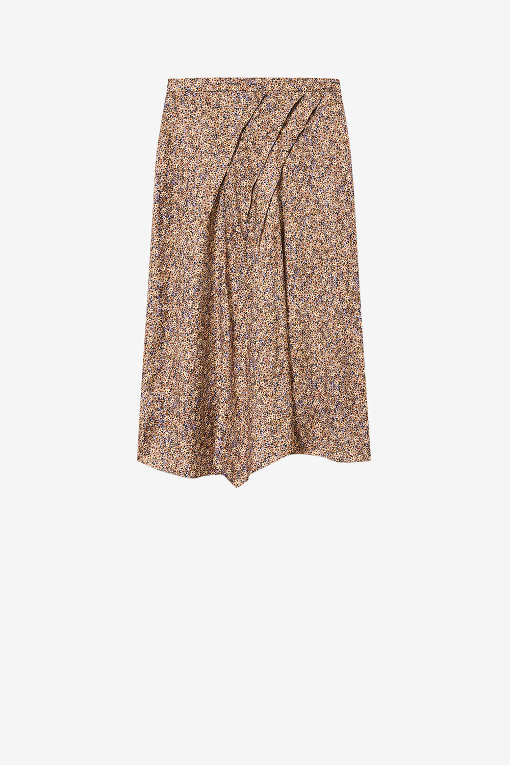 Jupon en jacquard de soie fleuri cacia - Ocre - Woman - 1