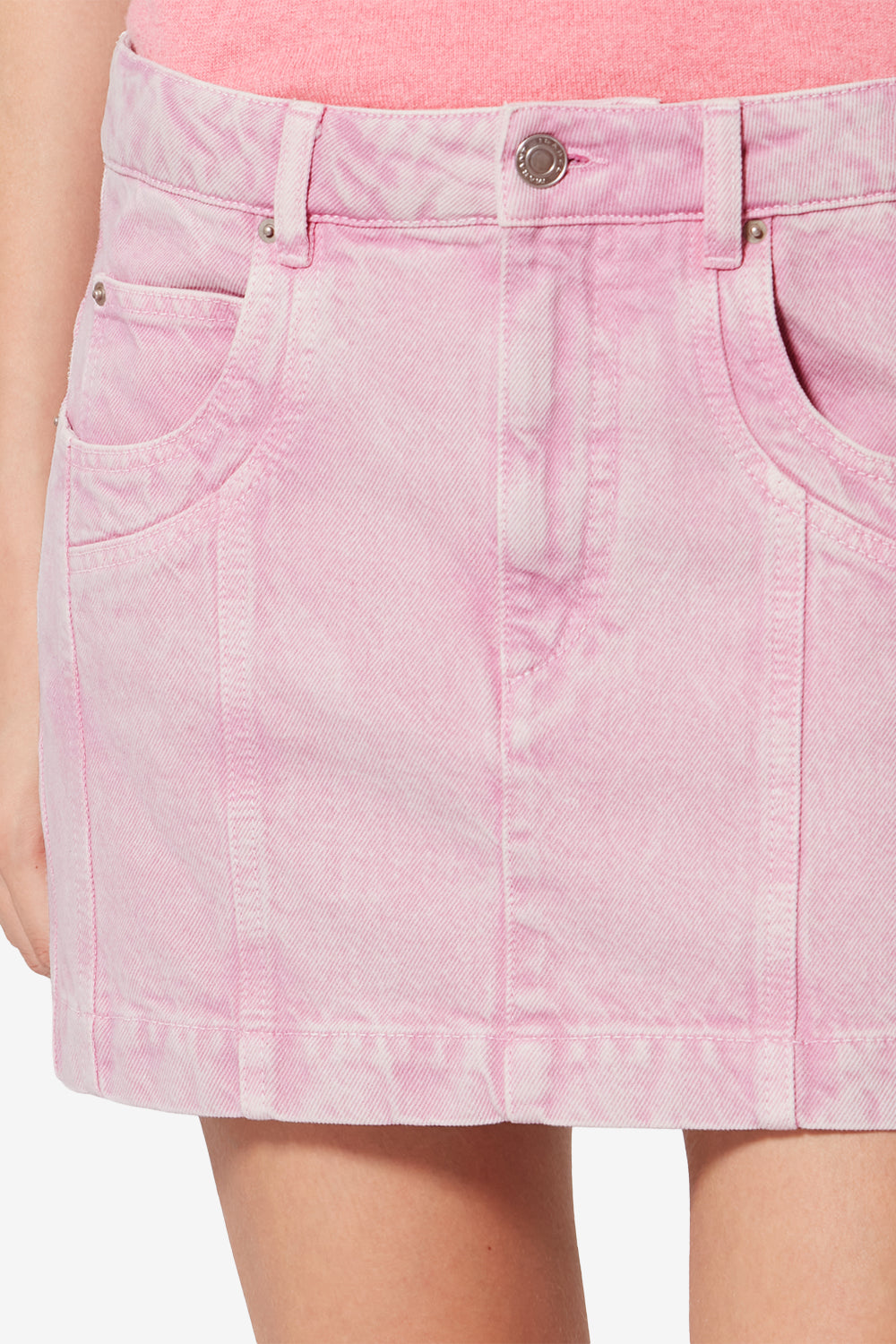 Juana short faded denim skirt - Pink - Woman - 3
