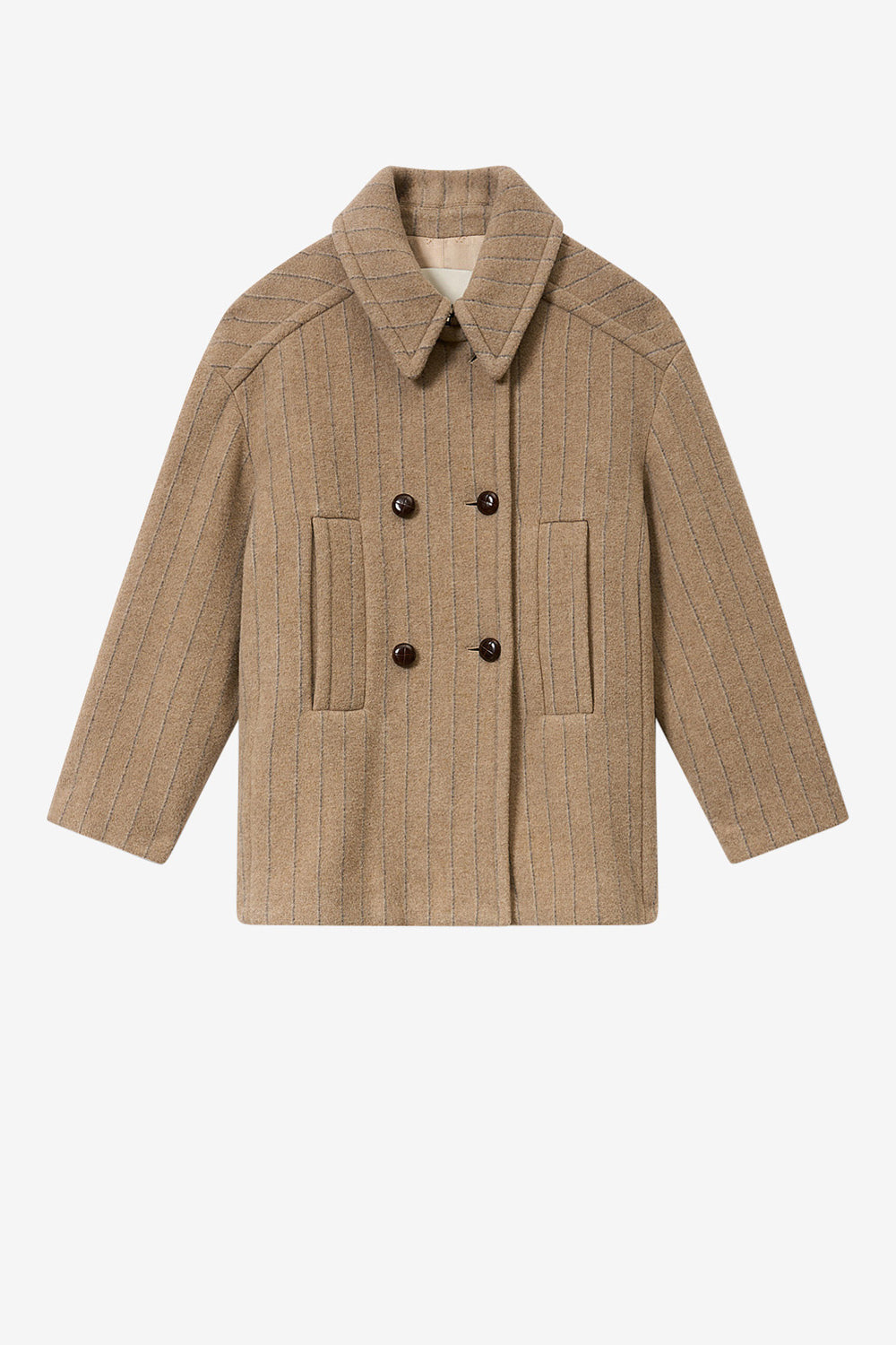 Fiby-ga wool coat - Taupe - Woman - 1