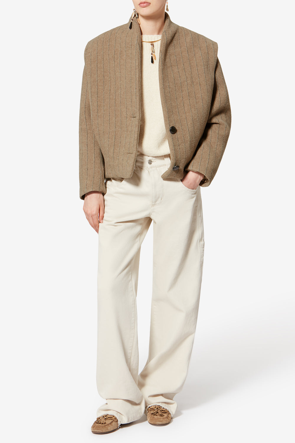 Manteau dyogo-ga en laine - Taupe - Woman - 2