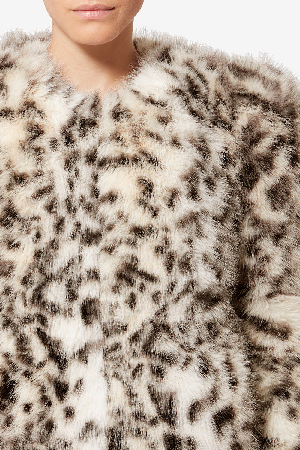 Teddy en fausse fourrure mouchetée bahria - Écru et noir - Woman - 3