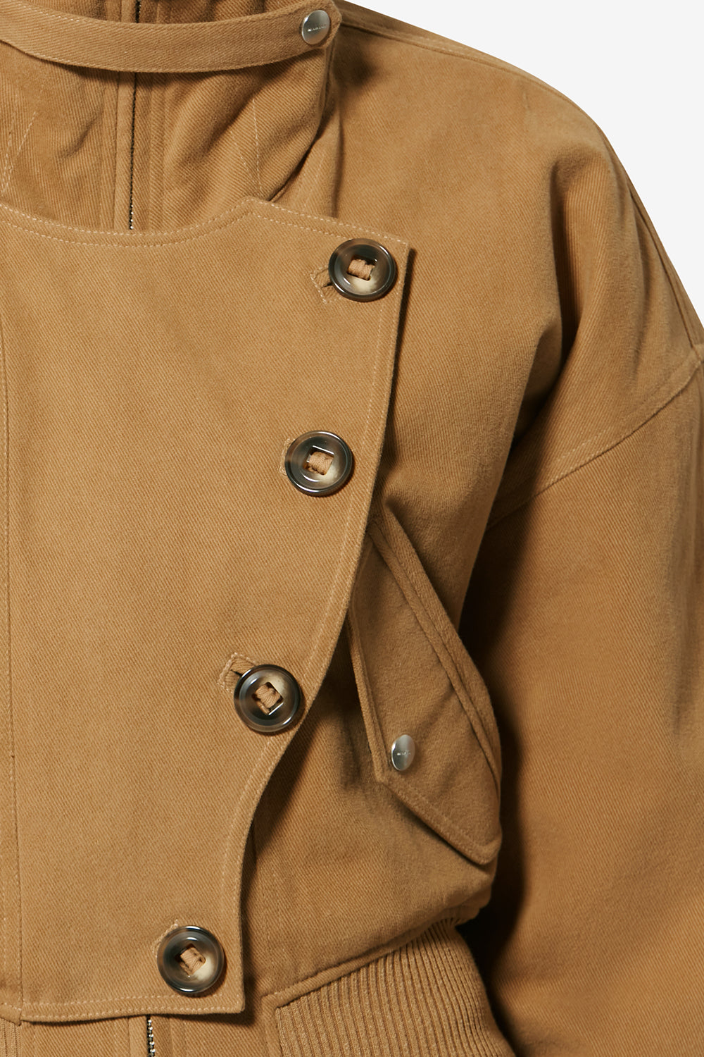 Oana short twill jacket style coat - Camel - Woman - 3