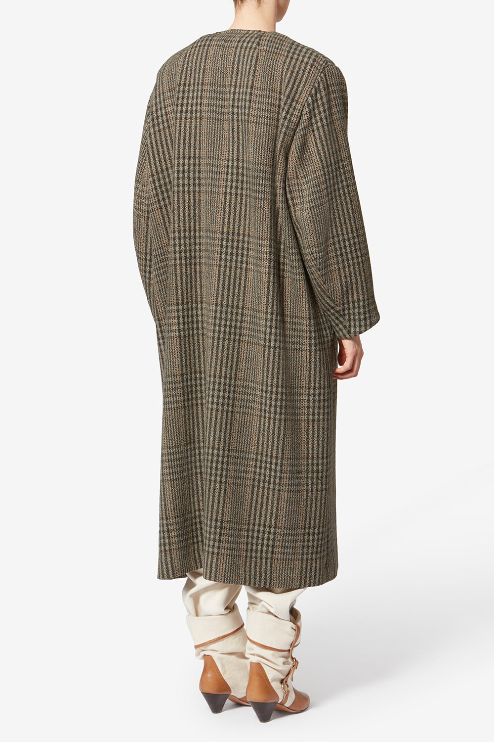 Manteau long renée en laine vierge prince-de-galles - Beige - Woman - 5