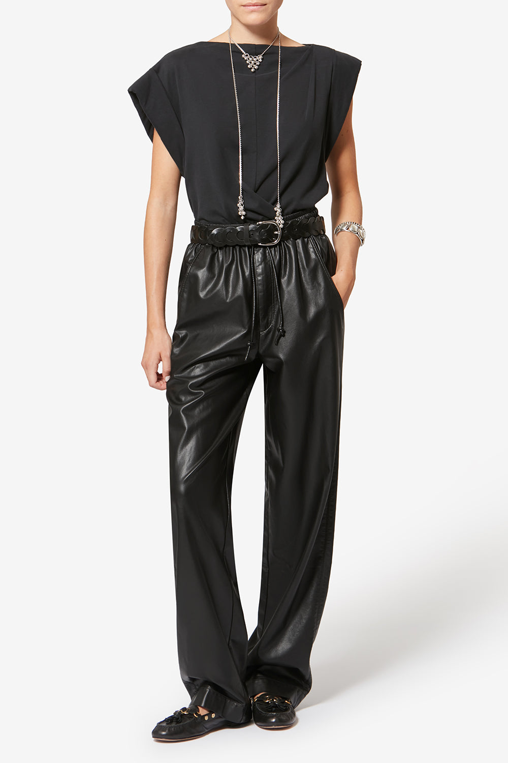 Nereane fine and supple faux leather pants - Black - Woman - 2