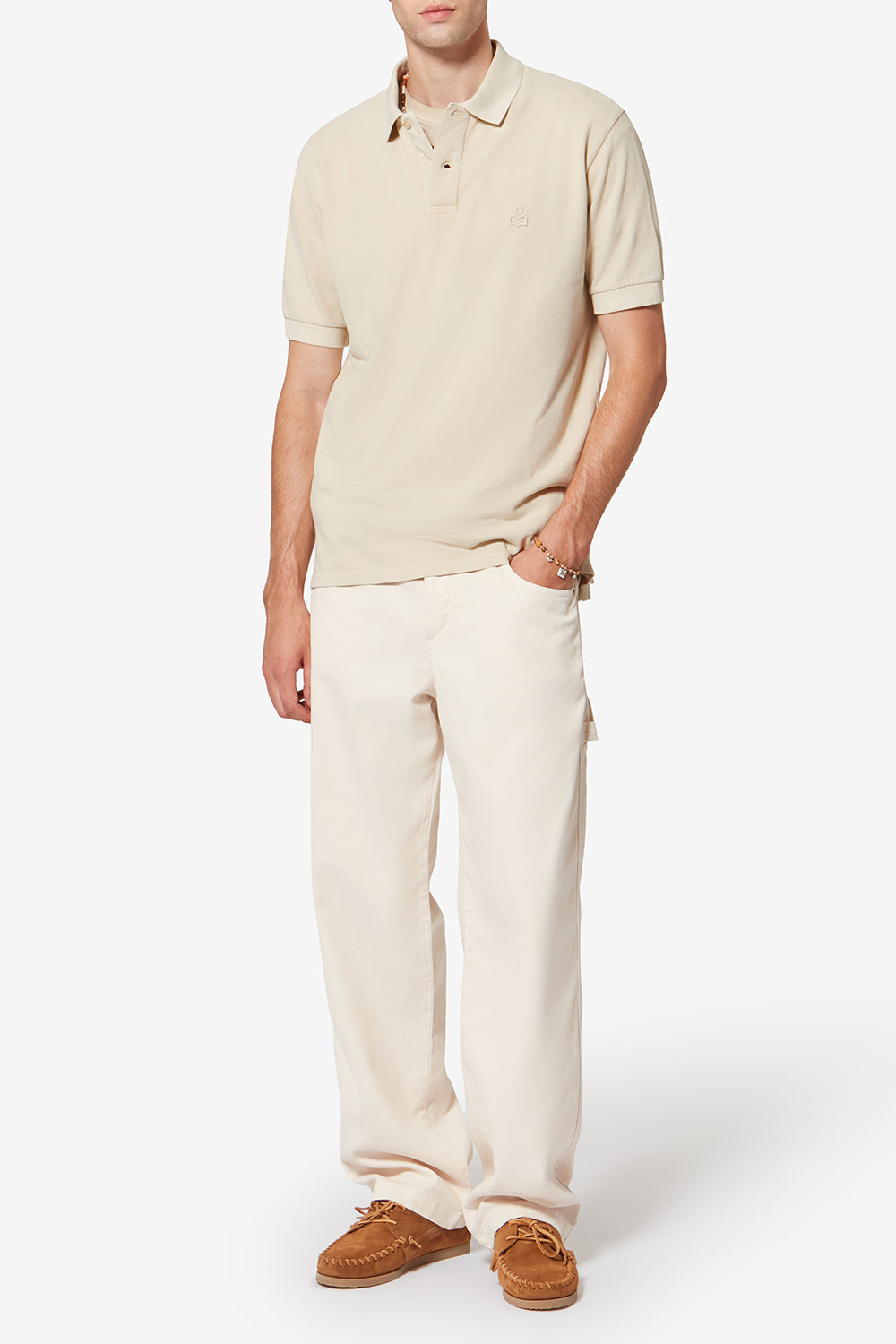 Kurzärmeliges poloshirt afko aus piqué-baumwolle - Hellgelb - Man - 2