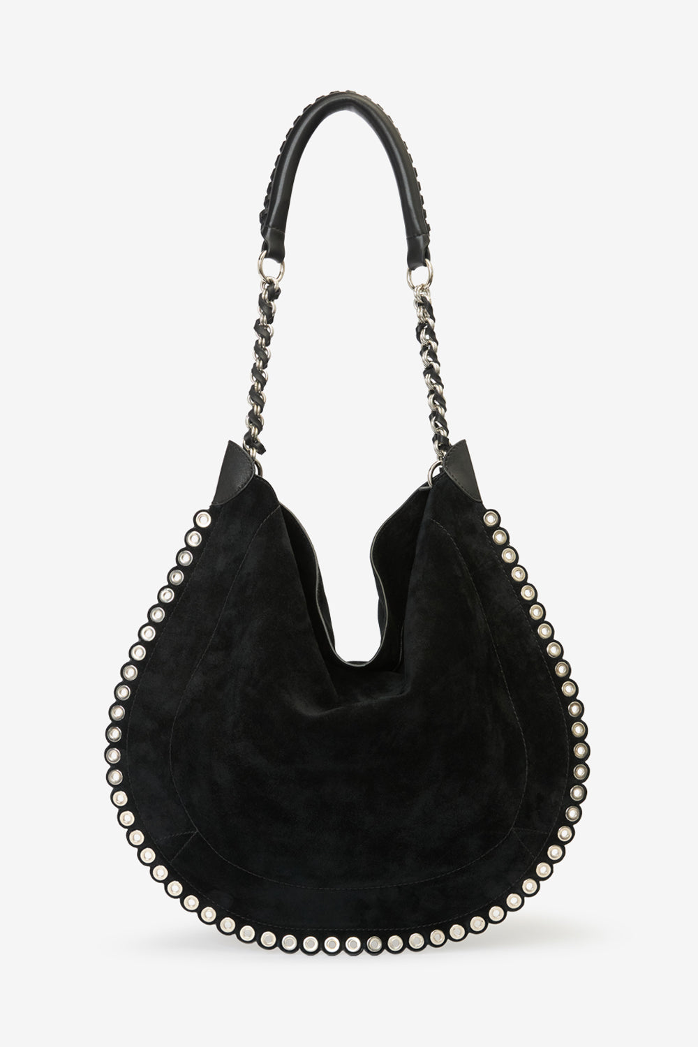 Oskan hobo soft shoulder bag - Black and silver - Woman - 4