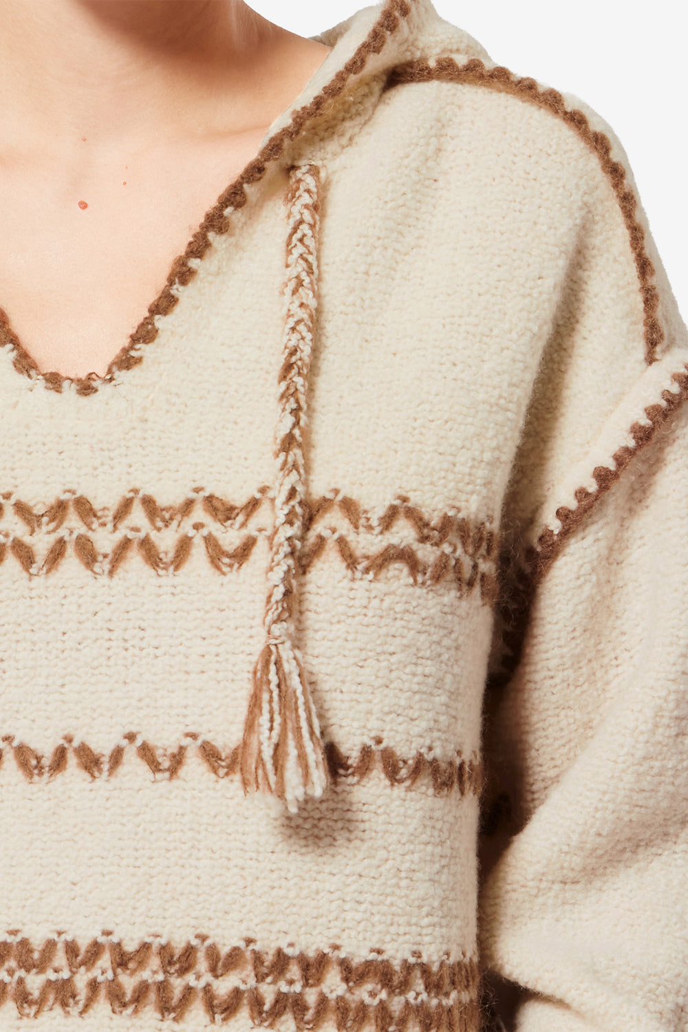 Romera メリノウール ツイード フード付きセーター - Ecru-bronze - Woman - 3