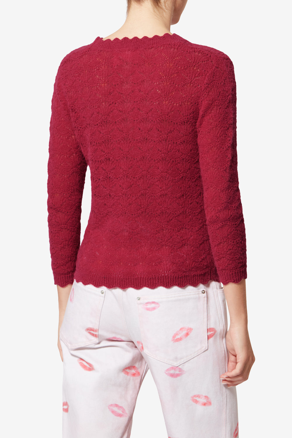 Leonette alpaca lace sweater - Fuchsia - Woman - 5