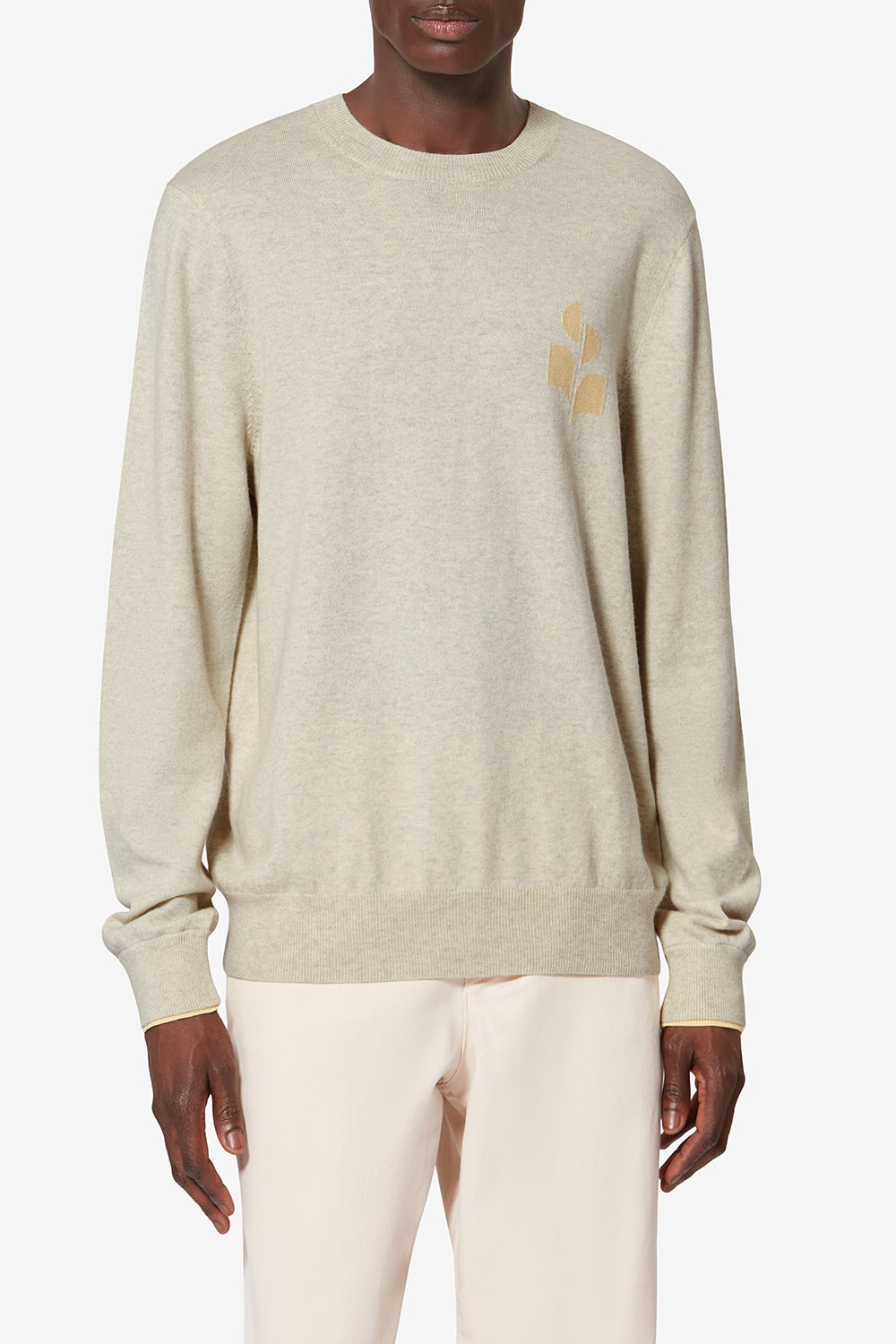 Feiner pullover aus baumwolle und wolle antea - Light grey-light yellow - Man - 4