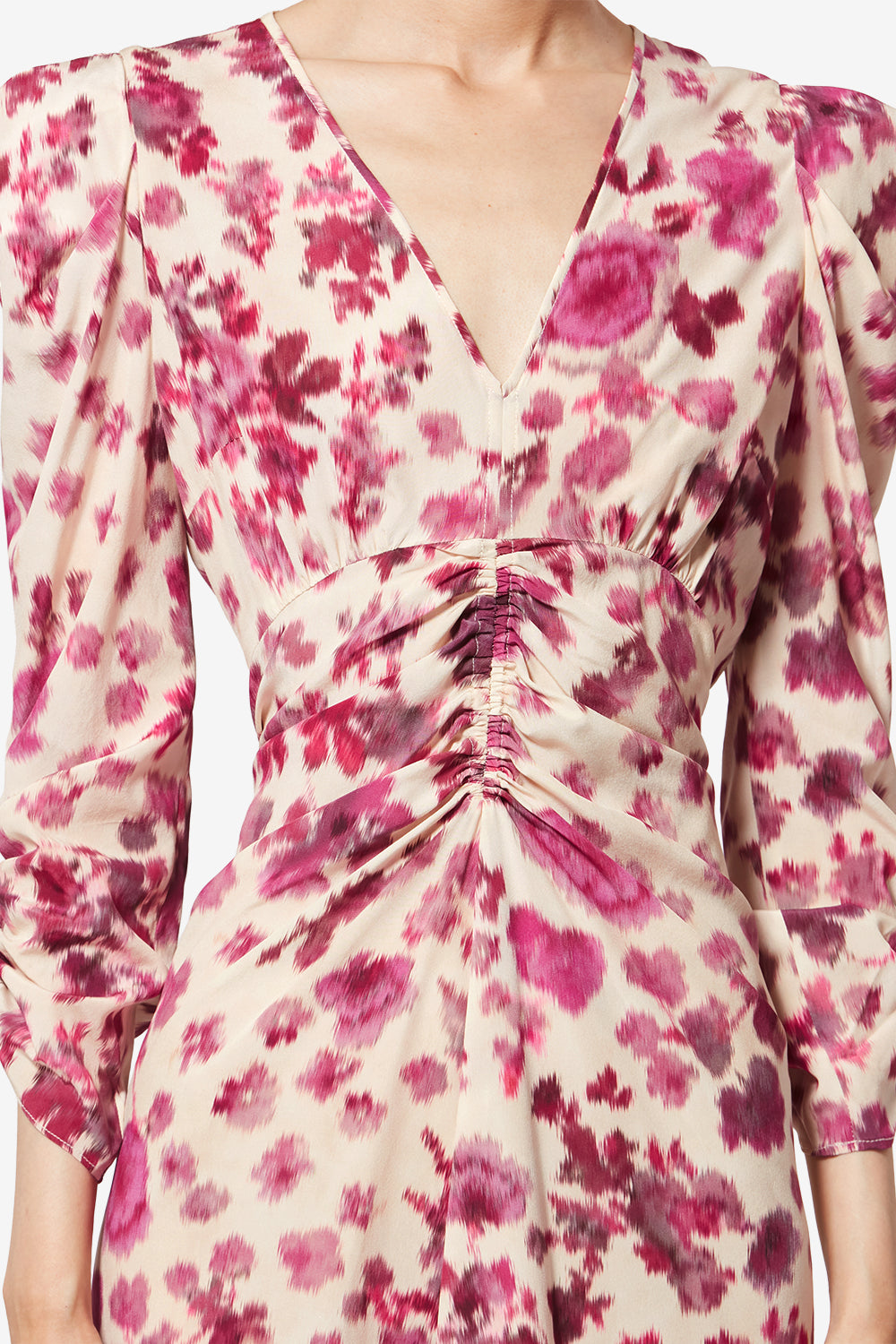 Robe longue en soie stretch imprimée albini - Rose - Woman - 3