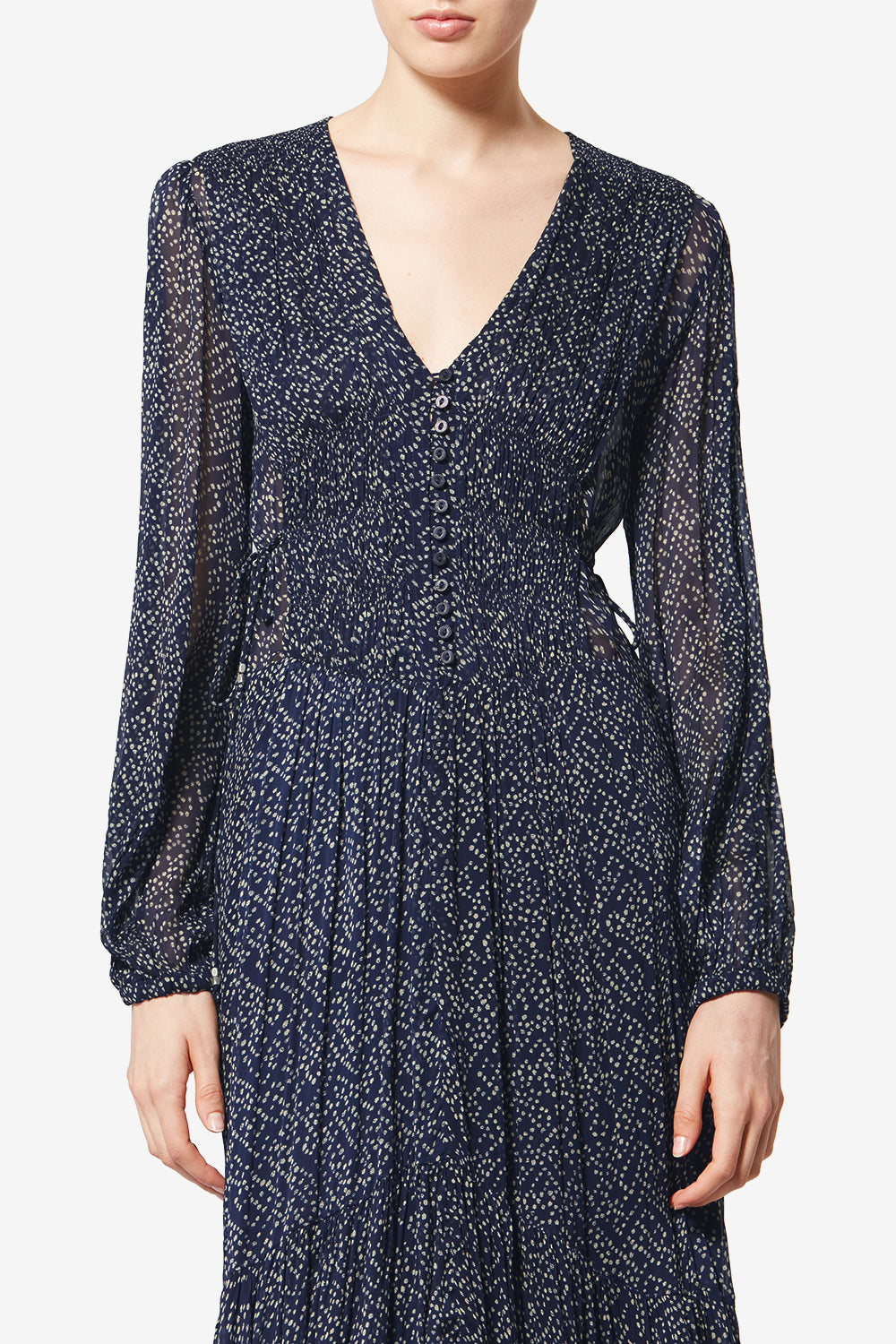 Briane long printed muslin dress - Midnight - Woman - 4