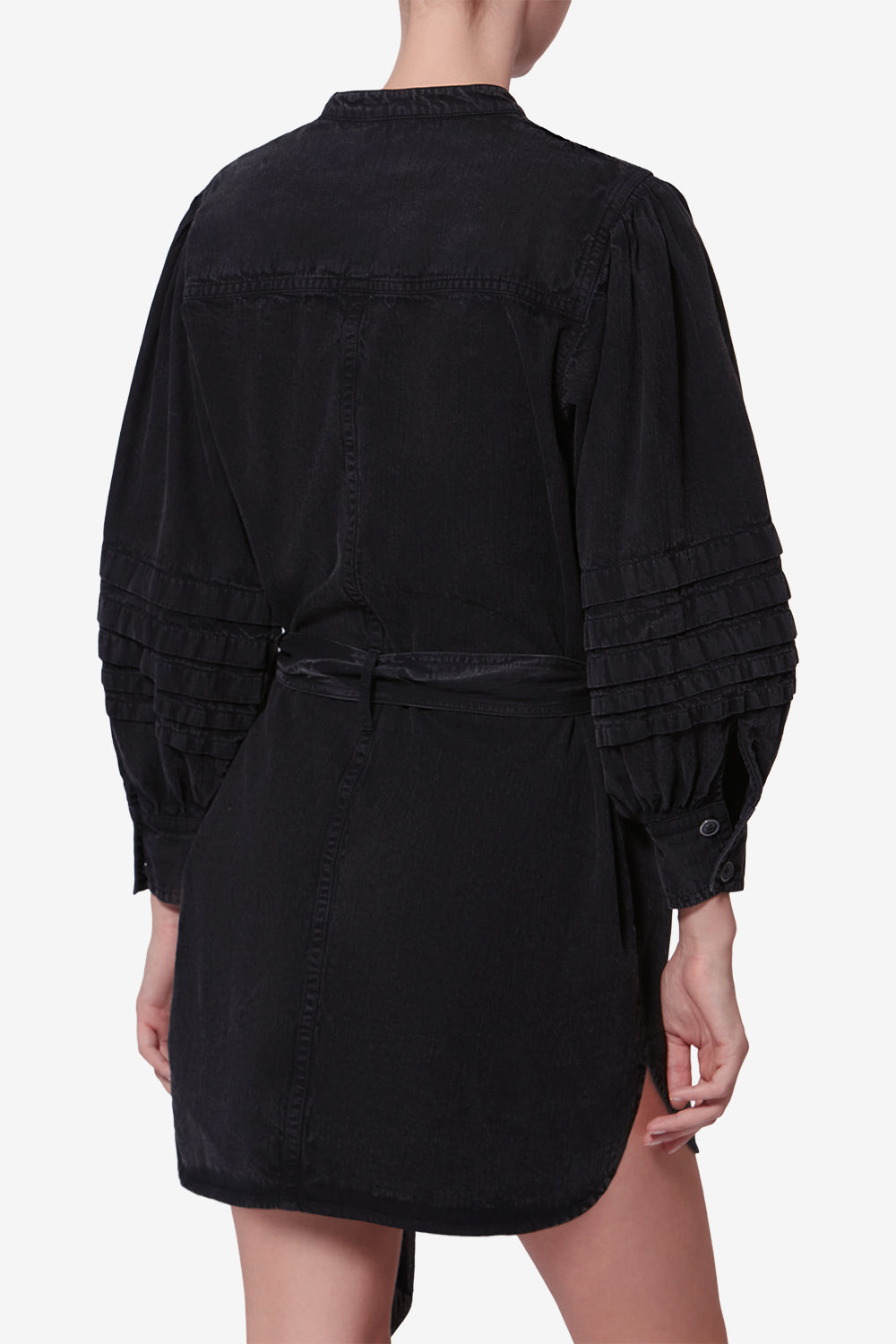 Robe-chemise en chambray délavé moe - Noir délavé - Woman - 5