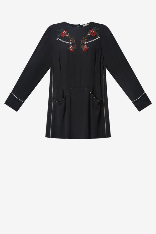 Abito corto in cady con perle youma - Nero - Woman