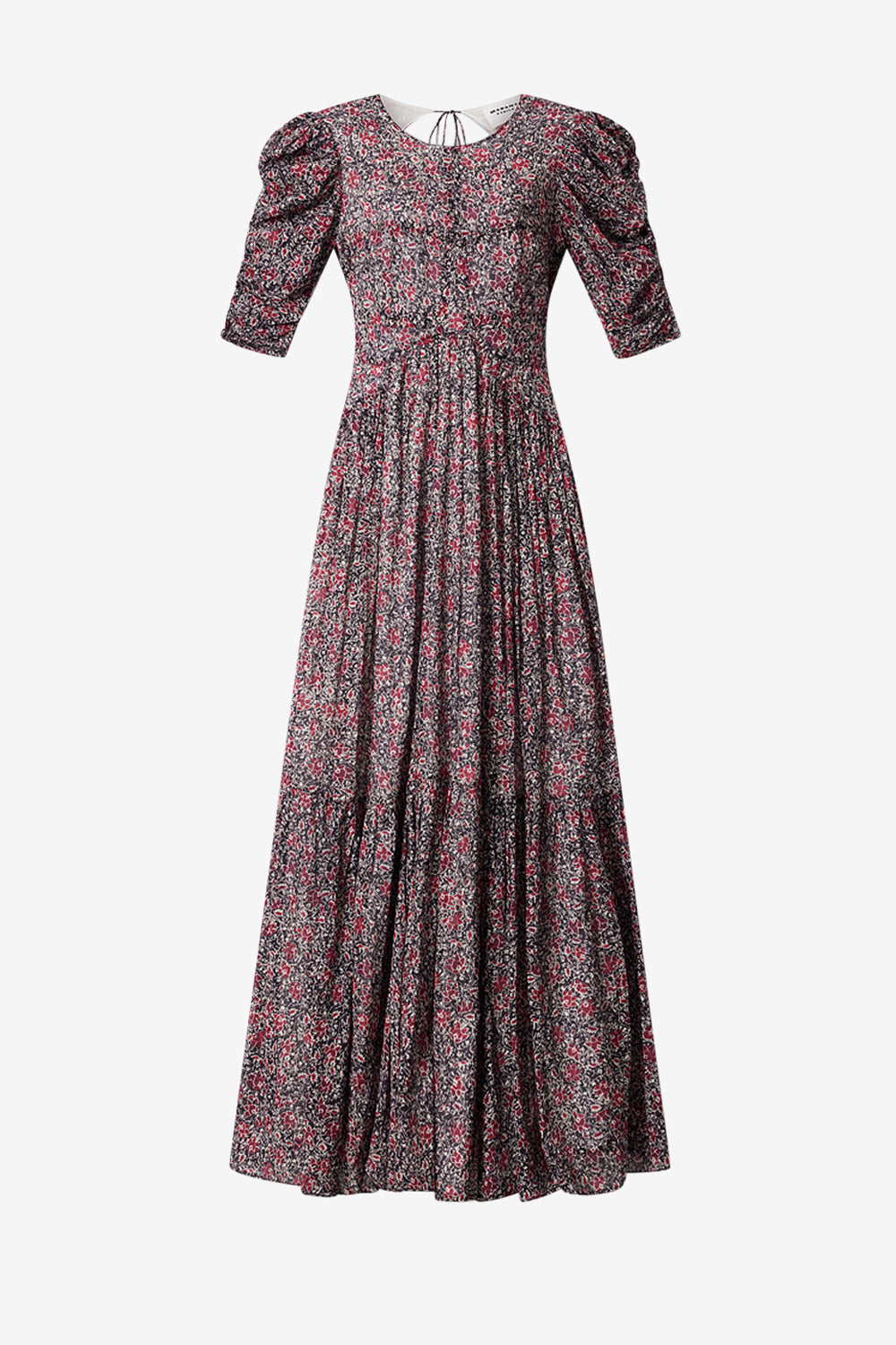 Robe longue en voile de coton organique imprimé sichellia - Baie écrasée - Woman - 1