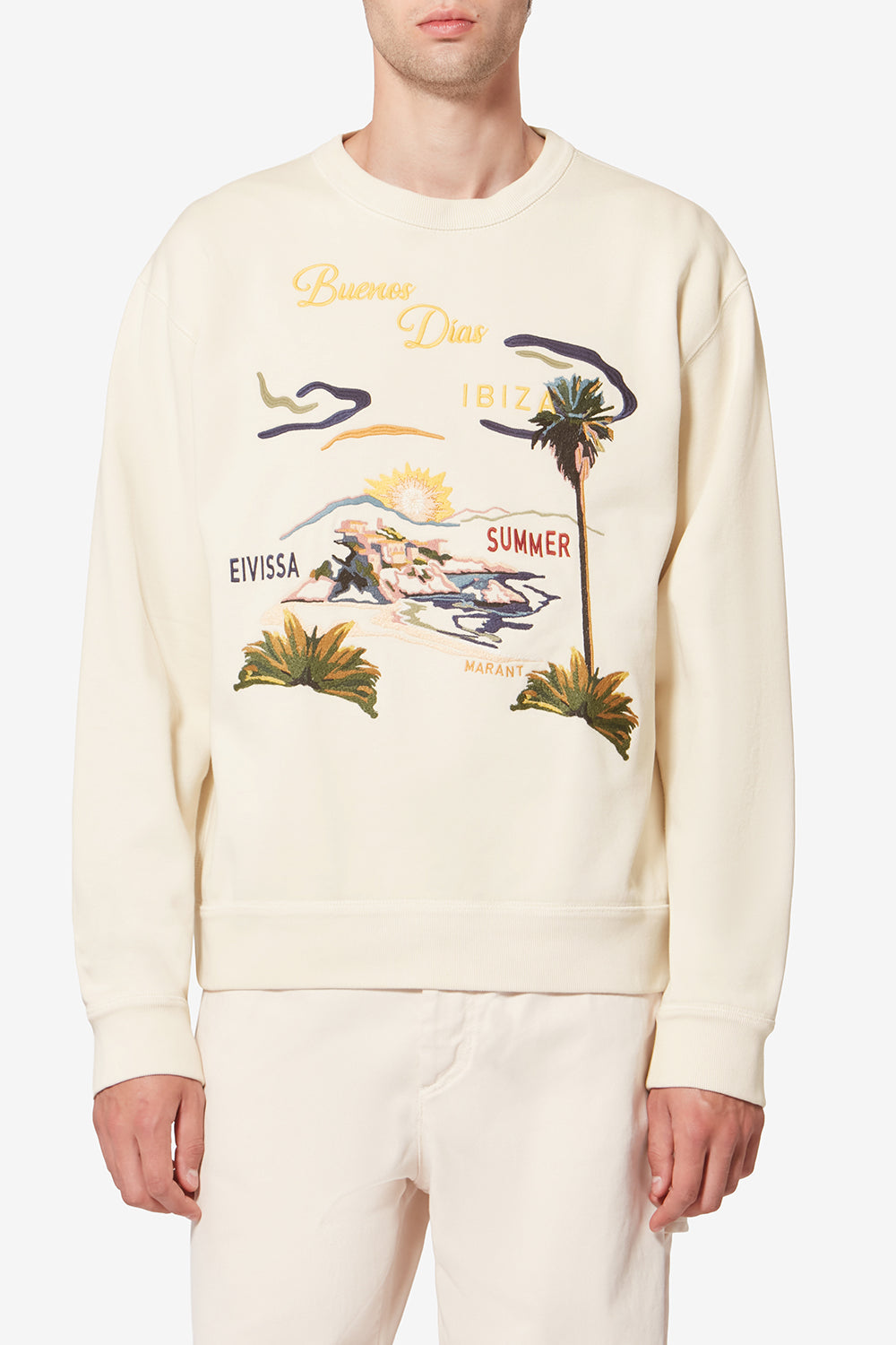 Baumwoll-sweatshirt mikoy mit gestickten motiven - Naturfarben - Man - 4