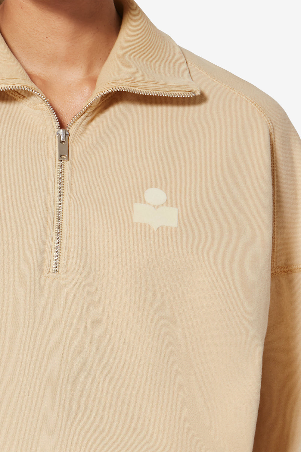 Sweatshirt ross en coton à col montant - Ocre clair - Woman - 3