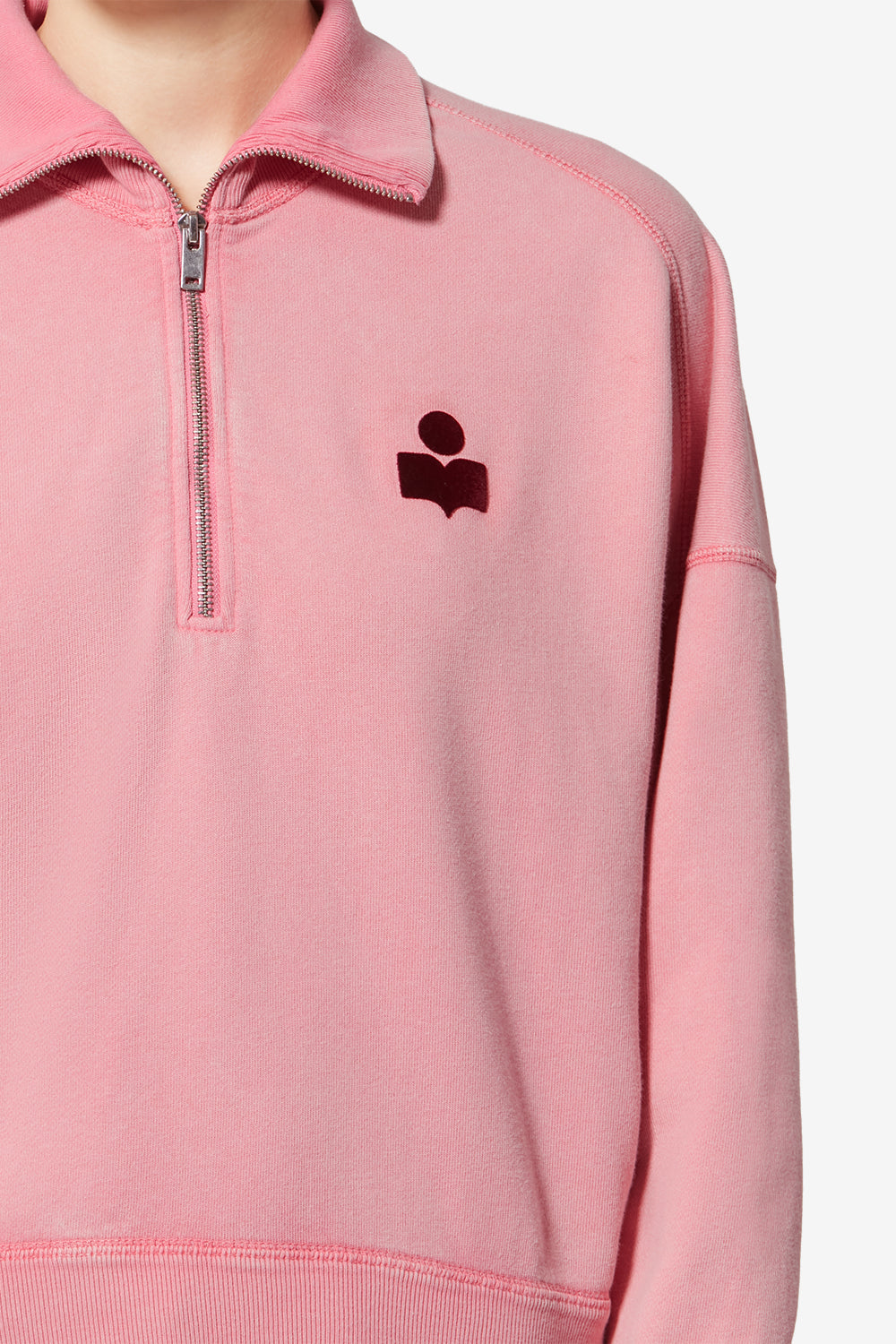 Sweatshirt ross en coton à col montant - Bubblegum-bordeaux - Woman - 3