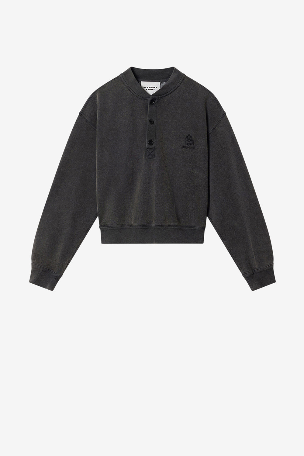 Simony cotton sweatshirt with logo - Black - Woman - 1