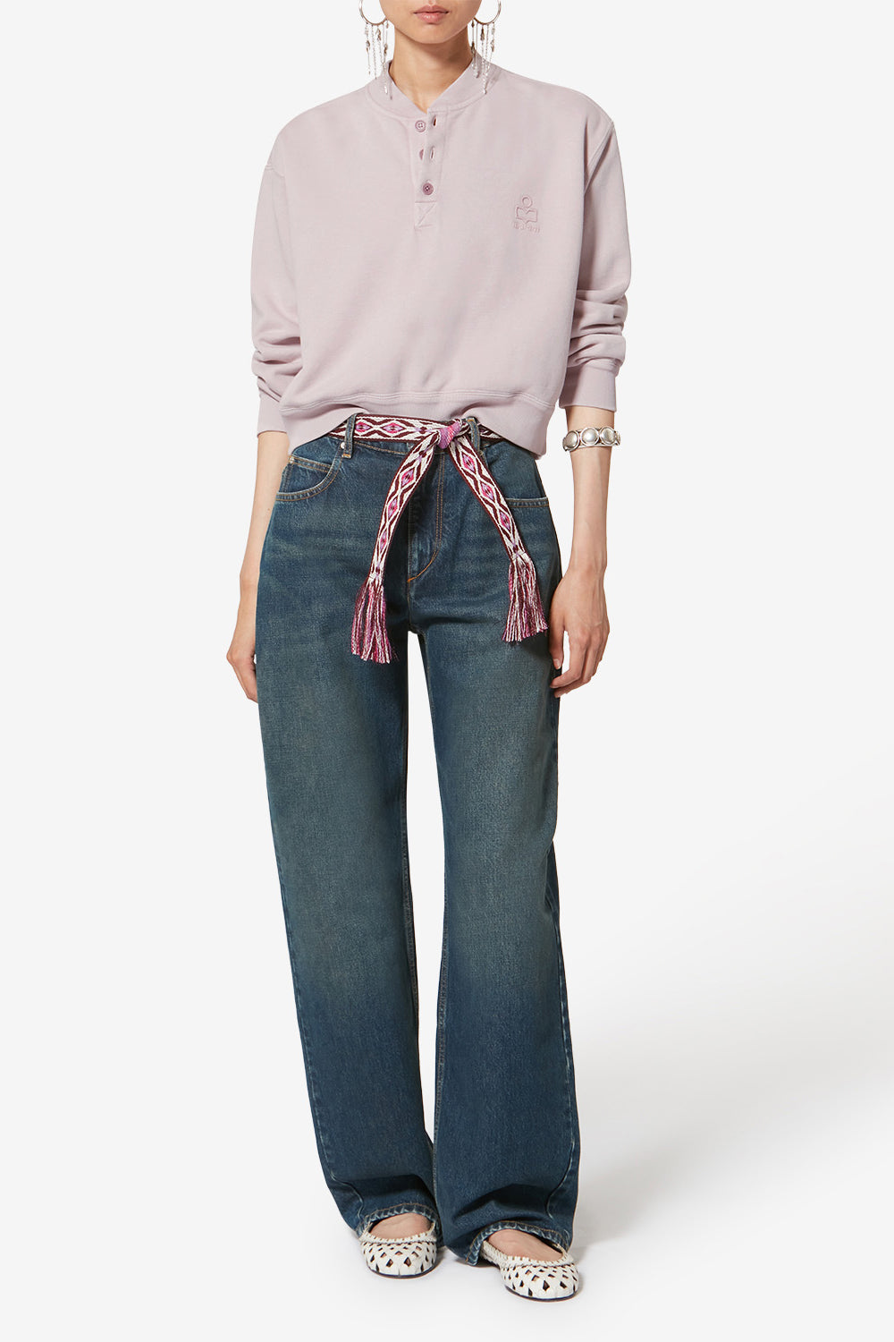 Sweatshirt simony aus baumwolle mit logo - Light pink - Woman