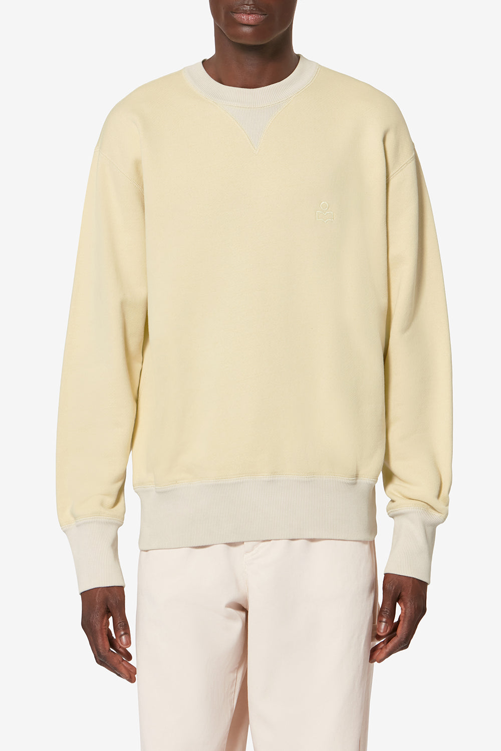 Sudadera miker de algodón con motivos bordados - Amarillo claro - Man - 4