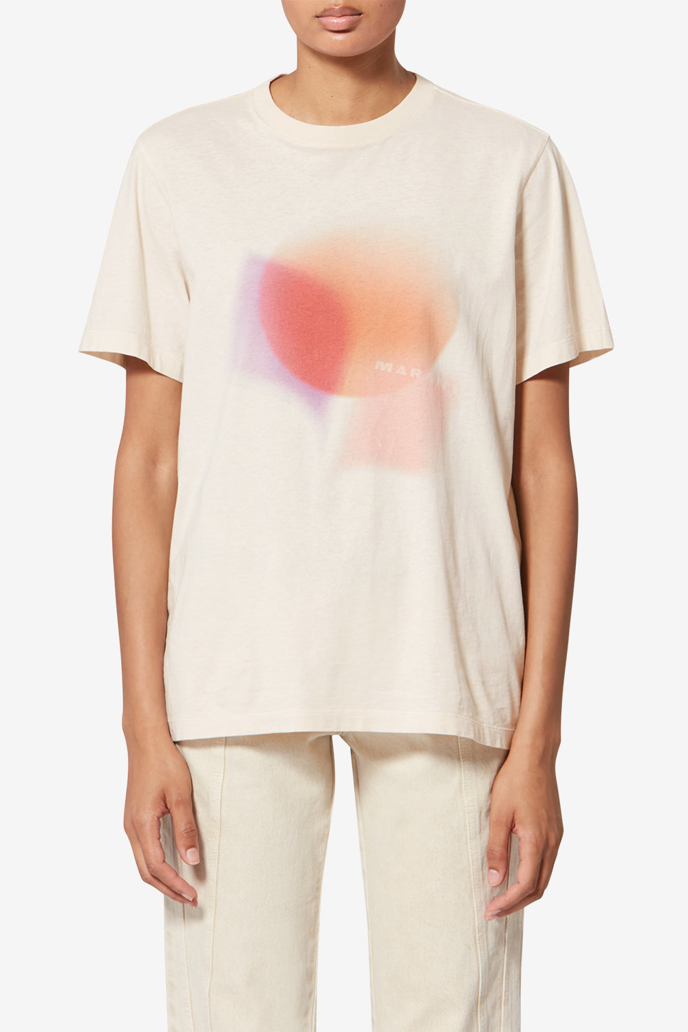 Zewel printed cotton t-shirt - Ecru - Woman - 4