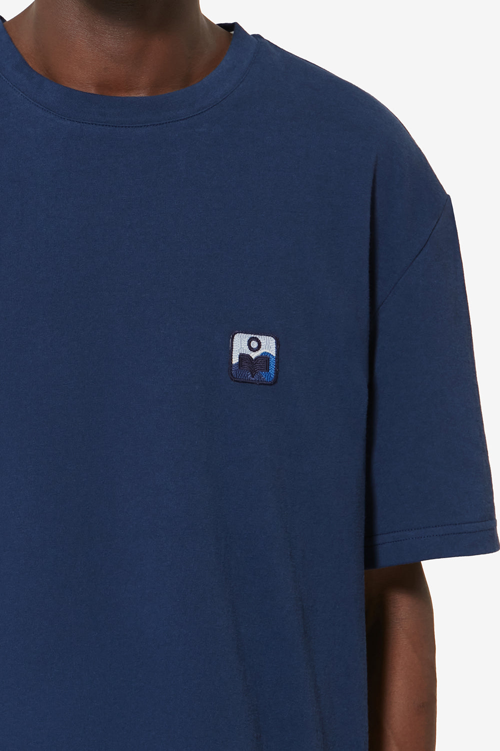 Hugo 패치 디테일 코튼 쇼트 슬리브 티셔츠 - Indigo - Man - 3
