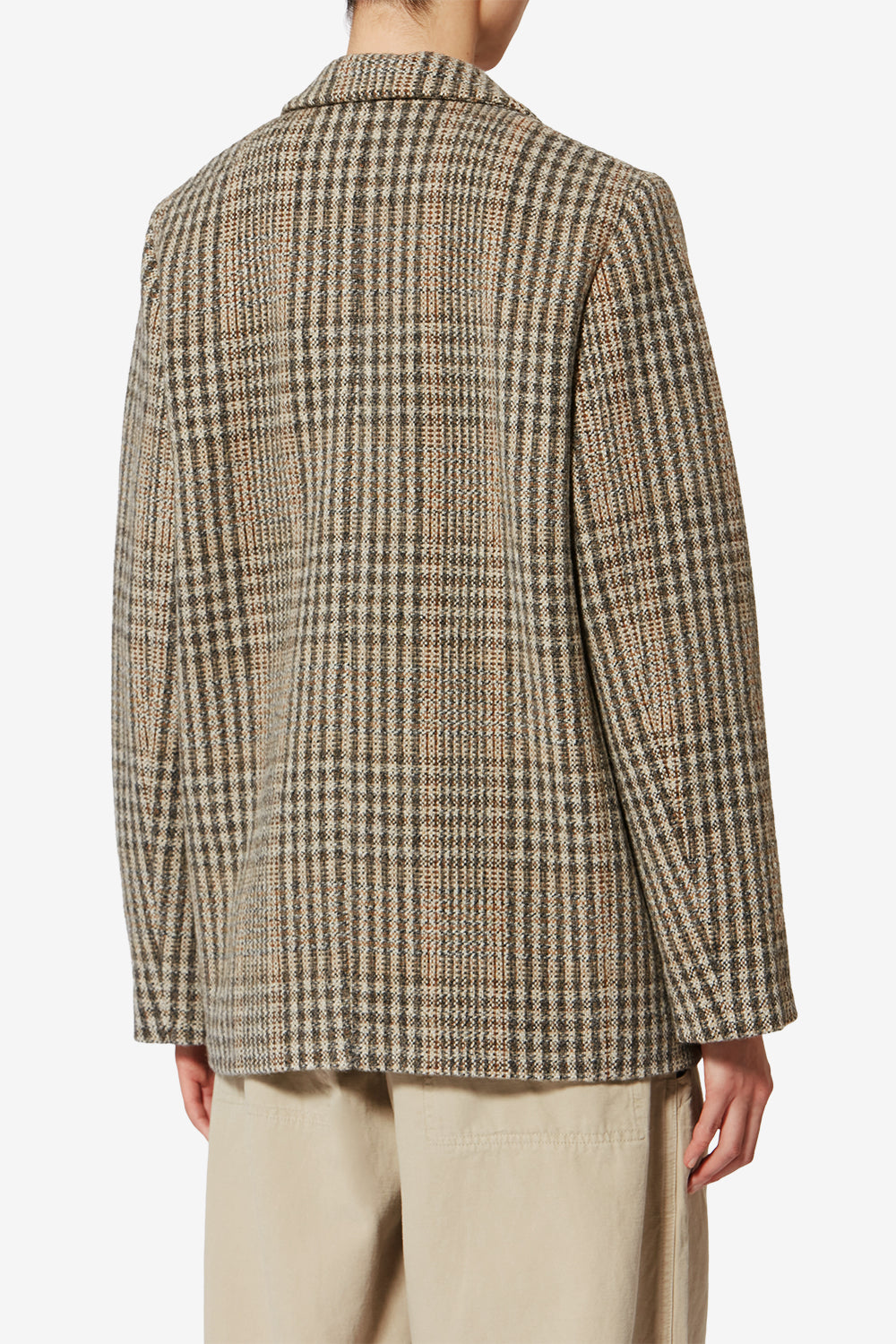 Charlyne checkered virgin wool jacket - Beige - Woman - 5