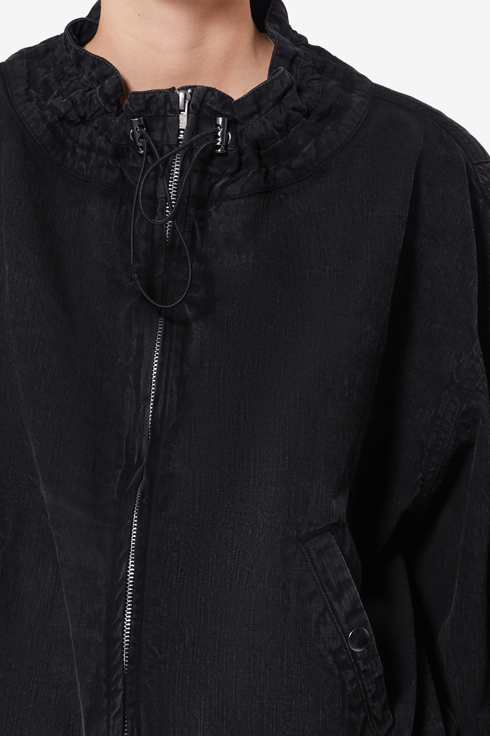 Plume short chambray jacket - Black - Woman - 3