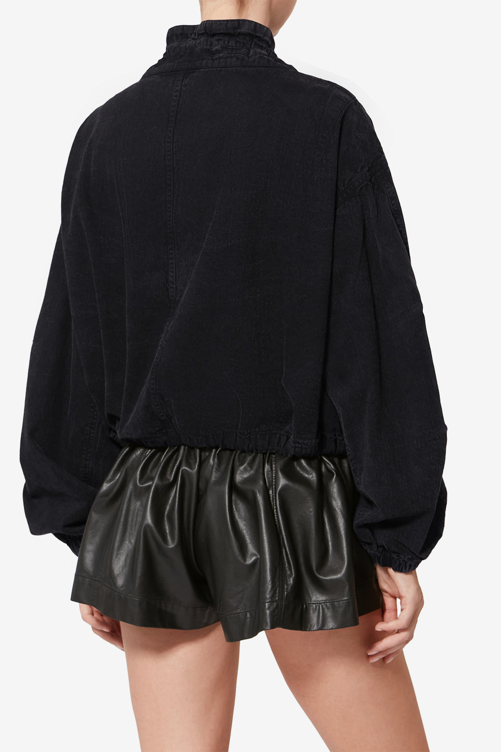 Plume short chambray jacket - Black - Woman - 5