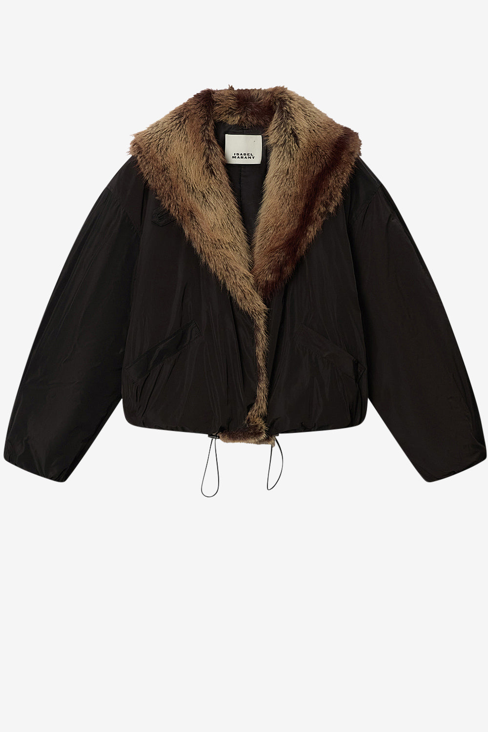 Charone short parka with faux fur lining - Black - Woman - 1