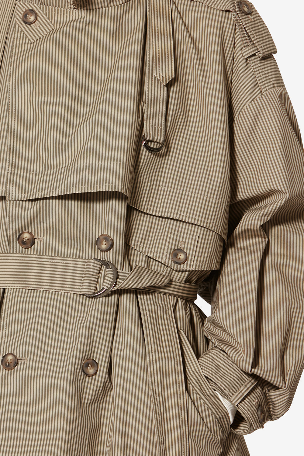 Claya striped cotton jacket - Beige-khaki - Woman - 3