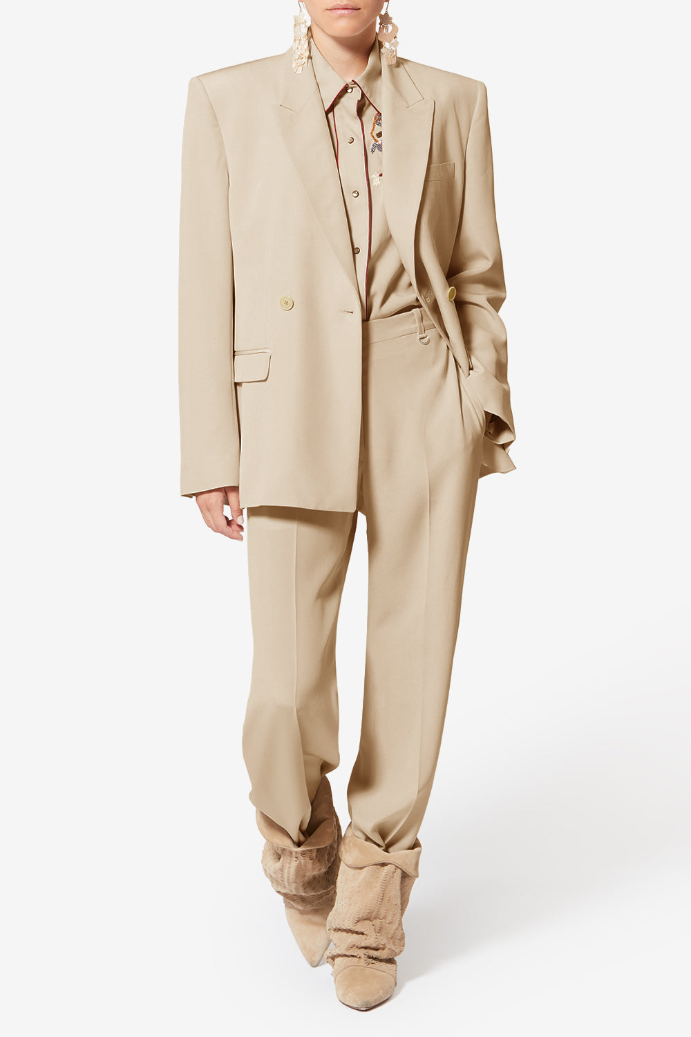 Chaqueta calie de crepé de seda - Crudo - Woman